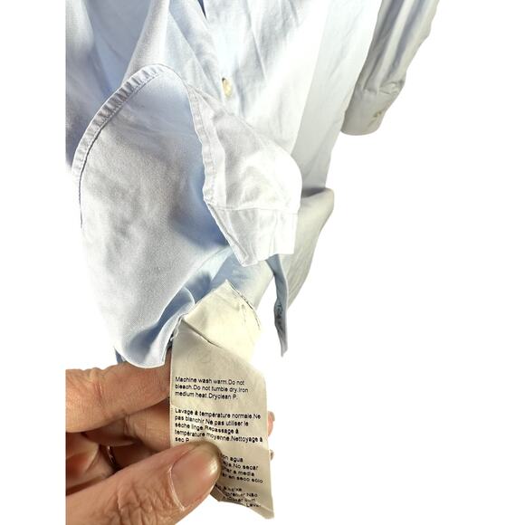 Hugo Boss Sharp Fit Men’s Dress Shirt 15.5 32/33 Baby Blue Long Sleeve Button-Up - Picture 8 of 11